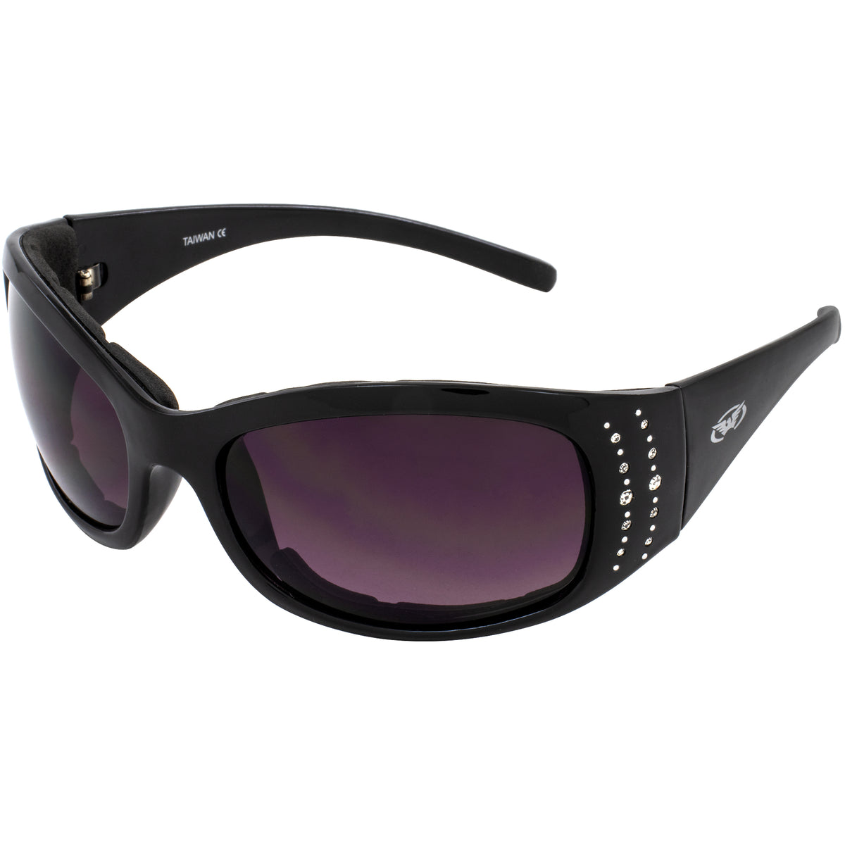 Women's Motorcycle Riding Glasses with Foam Padding and Smoke Lens