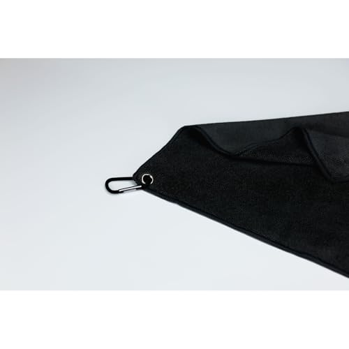 Fishing Towel with Clip, Microfiber Towels Accessories for Fishing Rag, Sports Fitness, Camping, Workout, Soft and Quick-Drying, Bigger Size -16x16 inches, 3 Pack Black