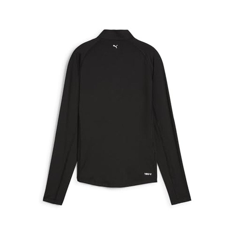 PUMA Women's You-V Solid 1/4 Zip, Black Shade, S