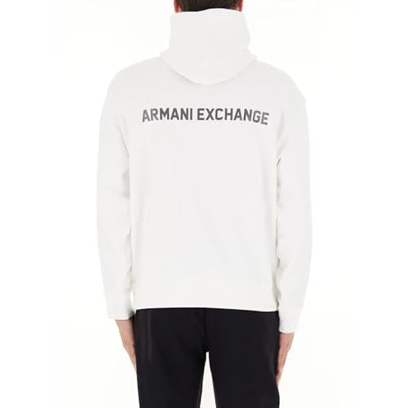 Armani Exchange Men's Small Front and Back Cotton French Terry Hooded Sweatshirt