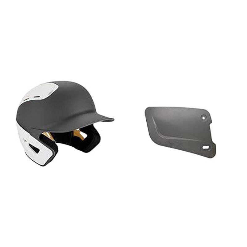 Bundle of Mizuno B6 Adult Baseball Batting Helmet, Grey-White, Small/Medium + Mizuno Batters Face Protector, Grey, Right Hand Batter