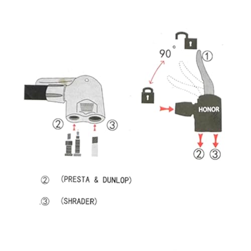 Black Dual Head Bike Pump Adapter Valve Quick Pump Fitting Replacement Nozzle Tire Valve Connector Valve Adapter 2PCS