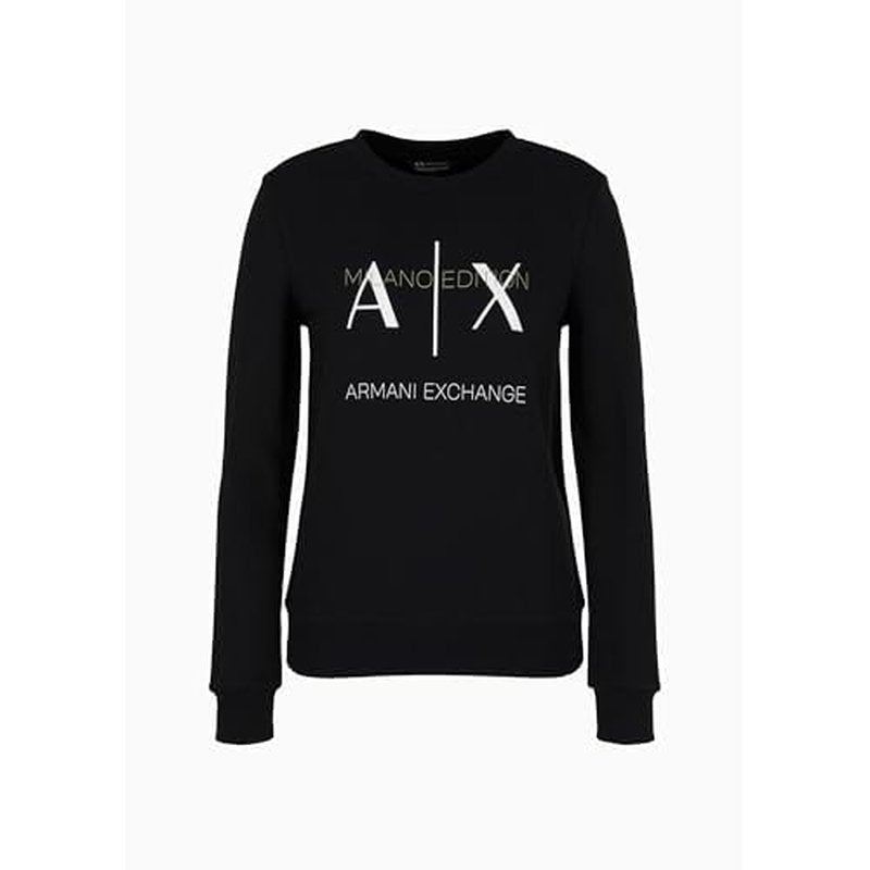 Armani Exchange womens Milano Edition Crewneck Pullover Sweatshirt