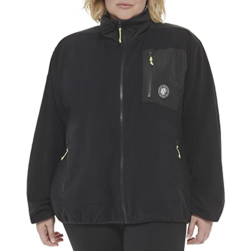 DKNY Womens Sport Full Zip Hybrid Polar Fleece Jacket