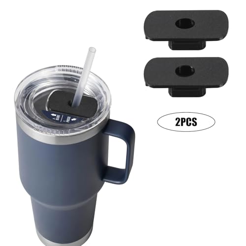 Replacement Straw Lid Attachment Compatible With Yeti Tumber Magslider/Stronghold Lid,2 Pack Straw Parts Cover for Bottle 20/30 Oz Tumbler (Black)