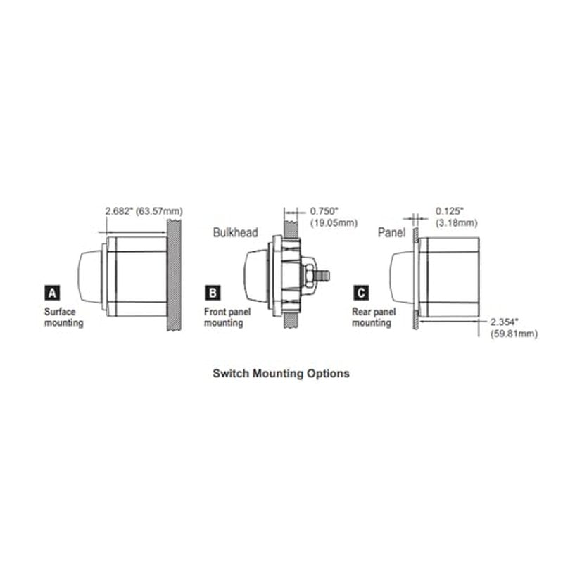 Blue Sea Systems 6010 m-Series Mini Battery Switch, 300A, 32V DC Dual Circuit, Red