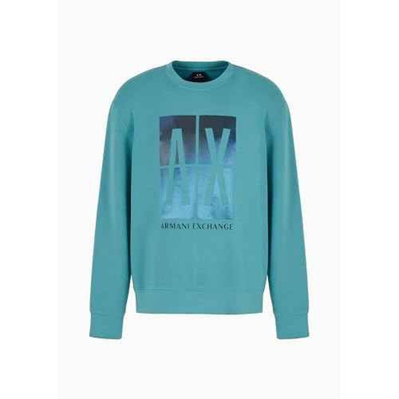 Armani Exchange Men's Abstract Print Logo Pullover Crewneck Sweatshirt