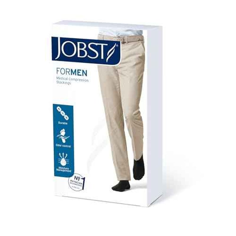 JOBST forMen Knee High Open Toe 30-40 mmHg Ribbed Dress Compression Socks