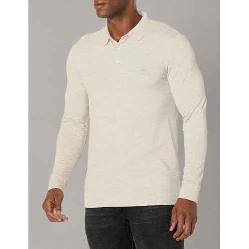 BOSS Men's Square Patch Logo Slim Fit Long Sleeve Polo Shirt