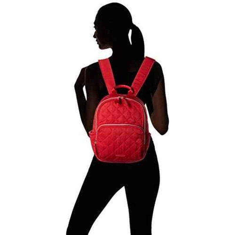 Vera Bradley Women's Performance Twill Small Backpack, Cardinal Red, One Size