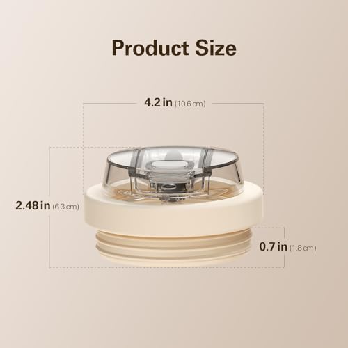 2 Pack - Zarler Upgraded Leakproof Silicone Replacement Lids for 40 oz Stanley Tumbler with 9.5" Straw and Dustproof Cover, Flip Straw Lids,Dual-Drink Stanley Cup Accessories (Beige)