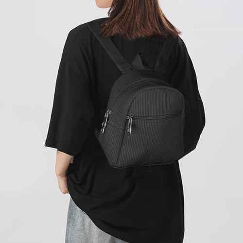 Cute Mini Backpacks, Corduroy Tiny Backpack Small Backpack for Women and Girls, Portable Ladies Backpacks (black)