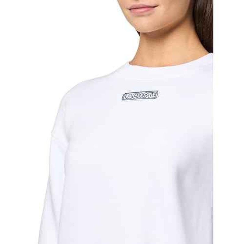 Lacoste Women's Oversized Brushed Fleece Crew Neck Sweatshirt