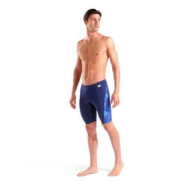 Arena Men's Performance Geometry Swim Jammer Sports Shorts Training Bathing Suit
