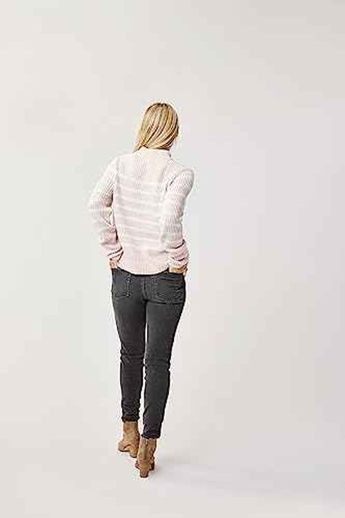 Carve Designs Women's Cayden Crew Sweater, Lt. Pink Stripe, SM