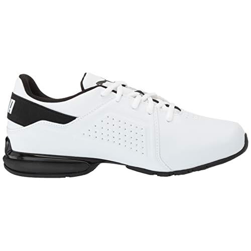 PUMA Men's Viz Runner, Puma White-Puma Black, 12