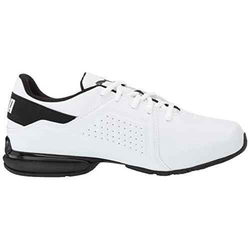 PUMA Men's Viz Runner, Puma White-Puma Black, 12
