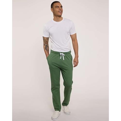 Real Essentials 3 Pack: Men's Tech Fleece Athletic Casual Open Bottom Sweatpants with Pockets (Available in Big & Tall)