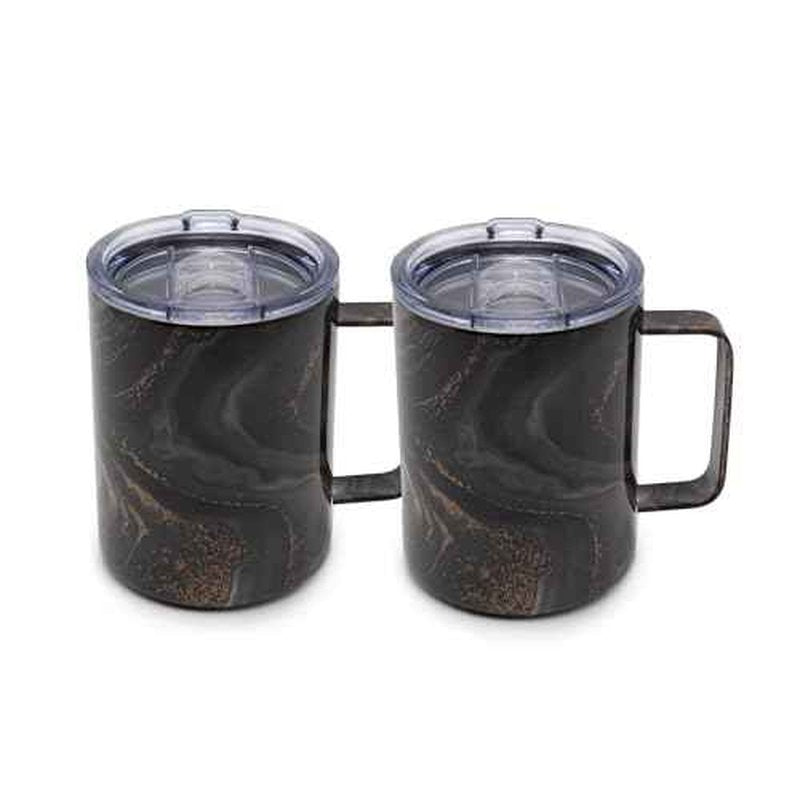 Cambridge Silversmiths Set of 2 16oz Insulated Red Geode Coffee Mugs