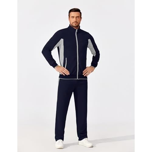 COOFANDY Men's Tracksuits 2 Piece Athletic Track Suit Warm Jogging Running Sweatsuits Casual Full Zip Sports Set