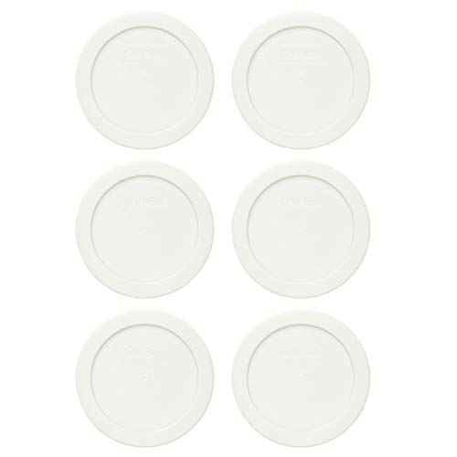 Pyrex 7200-PC White Round Plastic Food Storage Lid - 6 Pack Made in the USA