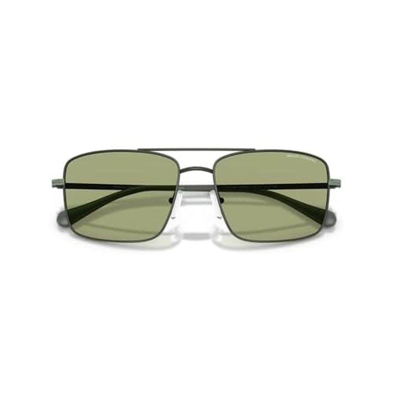A|X ARMANI EXCHANGE Men's AX2054S Aviator Sunglasses, Matte Dark Green/Green, 57 mm