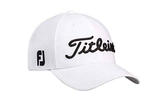 Titleist Men's Tour Sports Mesh Golf Hat, White/Black S/M