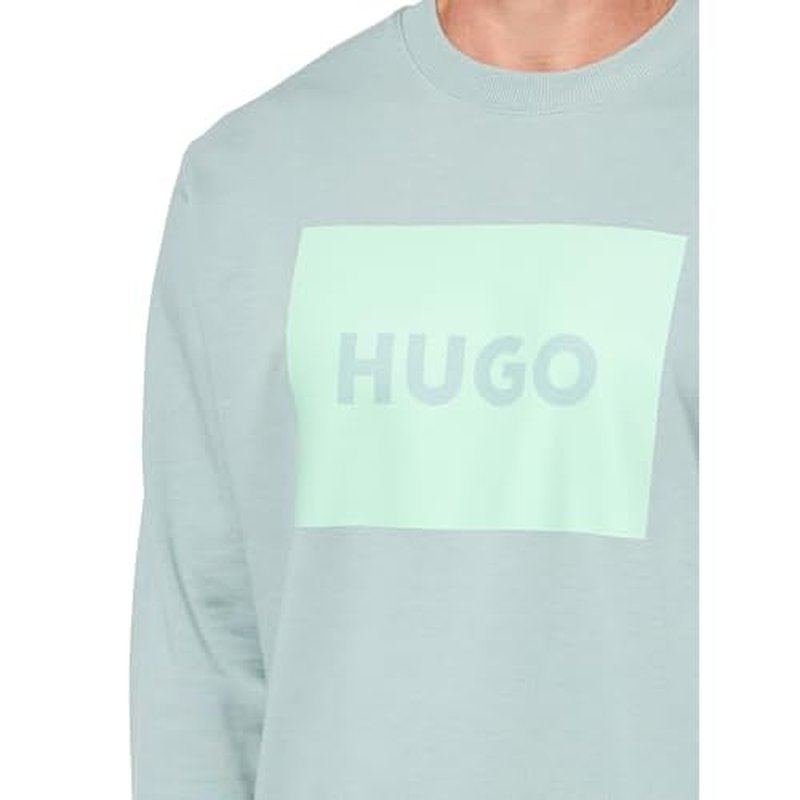 HUGO Men's Big Square Logo Crew Neck Sweatshirt