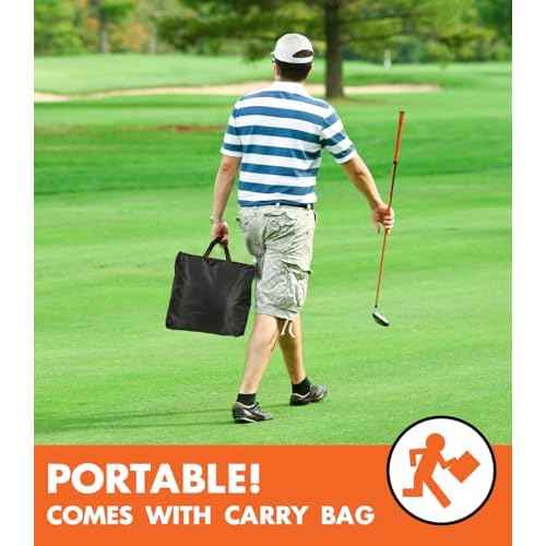 Golf Net: 10x7ft Heavy Duty Golf Practice Net for Indoor/Outdoor Training, Portable Golf Hitting Net with Carry Bag, Ideal Golf Training Aid for Golfers Backyard Driving Chipping Swing (Standard)