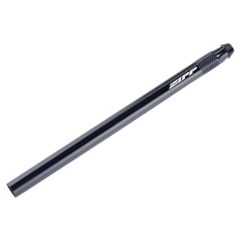 Zipp 98mm Valve Extender for Threaded Presta Tubes - Durable Black Aluminum with 3mm Hex Seal & Knurled Grip for Road & Mountain Bikes