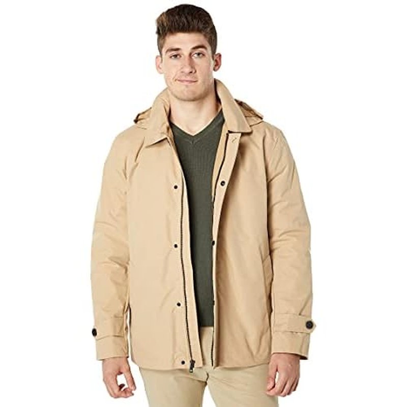 Cole Haan Men's Classic 29" Hooded City Rain Jacket