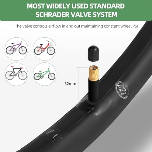 26" Bike Tube, 2PCS Bicycle Inner Tube Compatible for 26 Inch x 1.75/1.95/2.10/2.125 Bike Tire,Mountain Bike Inner Tube with 32mm Schrader Valve, Butyl Rubber Inner Tube for MTB Road Bike, 2PCS Levers
