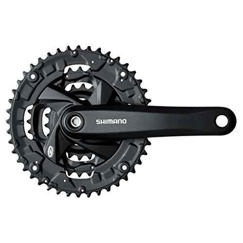 Shimano Altus FC-M371 Crankset - 170mm, 9-Speed, 48/36/26t, Riveted, Square Taper JIS Spindle Interface, Black