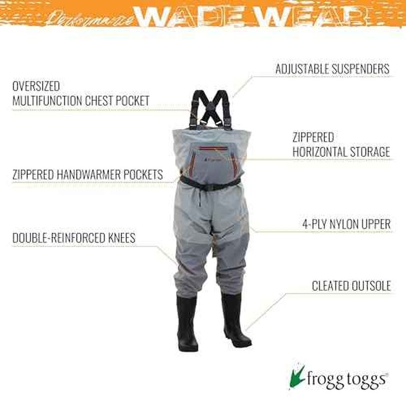 FROGG TOGGS Hellbender Breathable Waterproof Stockingfoot Fishing Chest Wader for Fishing