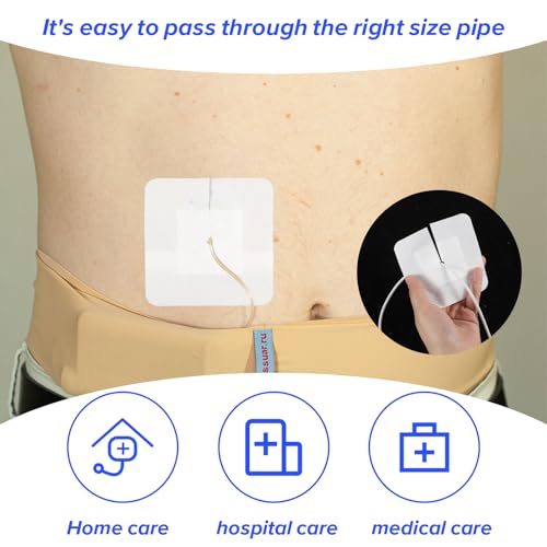 15 Pcs Split Drain Adhesive Feeding Tube Bandages, Sterile Catheter Stabilization Device, G Tube Covers, Peg G J Supra-Pubic Incision Bordered Gauze Pad, 4" x 4" Island Dressing for Nursing Care