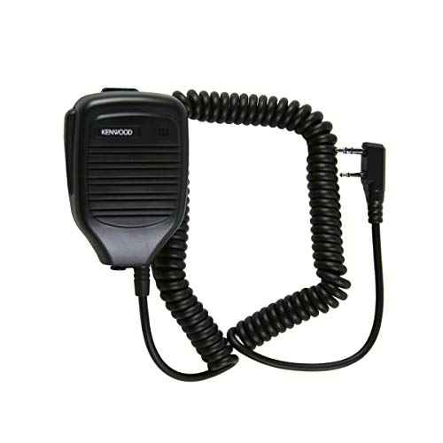 Kenwood KMC-21 Shoulder Mounted Walkie Talkie Two Way Radio Speaker with Microphone, for Kenwood ProTalk and FreeTalk Radio, 2 Pin Connector