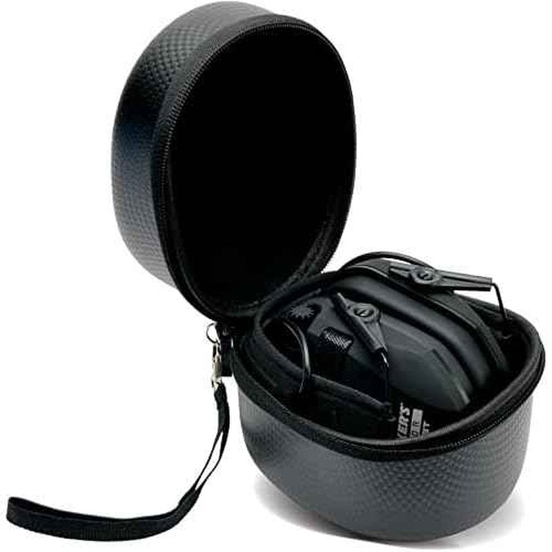 Walker's Razor Slim Electronic Muff (Raid) with Case and Shooting Glasses Bundle (3 Items)