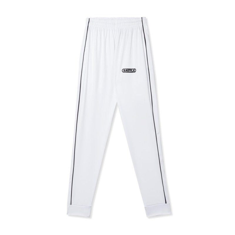 Battle Sports Light Action Track Pants, Performance Stretch Fabric, Drawstring Waist (US, Alpha, Small, Regular, Regular, White, Adult)