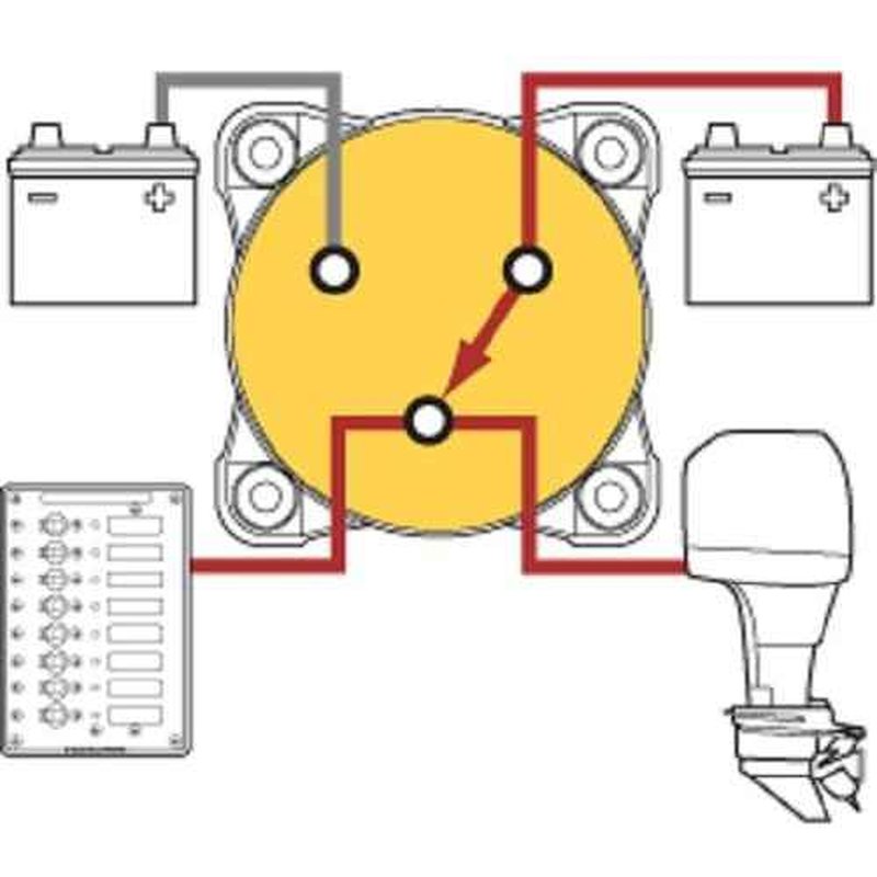 Blue Sea Systems 11003 HD-Series Heavy Duty 3 Position Selector Battery Switch with AFD, Beige
