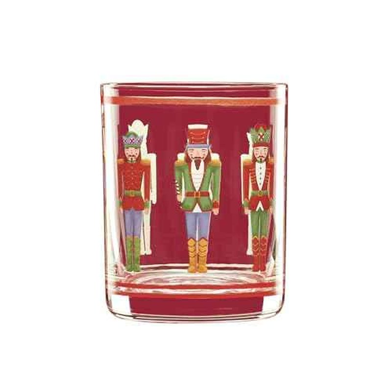 Lenox 896921 Nutcracker Double Old Fashioned Glasses, Set of 4, Assorted, Christmas Drinkware, Holiday Hosting