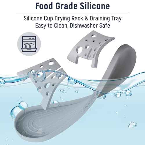 NiHome Silicone Water Bottle Drying Racks Set of 3 with Drip Tray,Cheese Style for Faster Drying,Bottle Dryer Racks Fit for Stanley YETI Cups Owala Sports Bottle Baby Bottle Thermoses Mugs