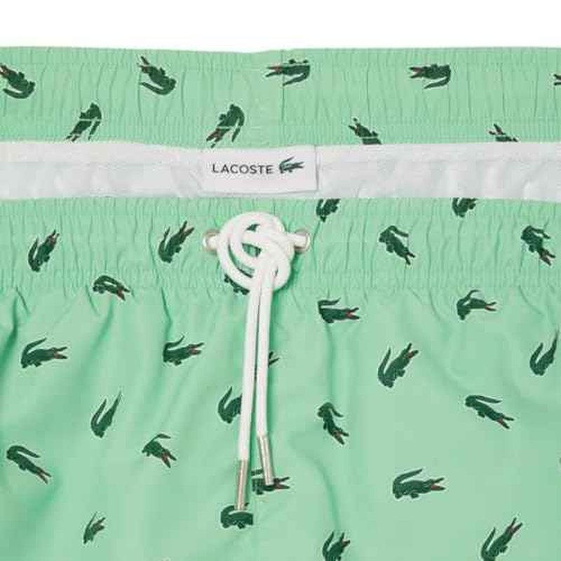 Lacoste Mens Crocodile Print Swim Trunks