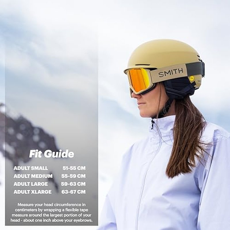 Smith Mission Helmet for Men ? Adult Snowsports Helmet with MIPS Technology + Zonal Koroyd Coverage ? Lightweight Protection for Skiing & Snowboarding? Matte Gold Bar, Small