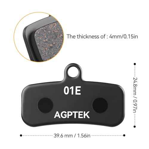 AGPTEK Bike Brake Pads, High-Performance Bicycle Brake Pad, 4 Pairs Mountain Bike Pad for Shimano/Tektro/TRP, Work Ebike/Mountain & Road Bike