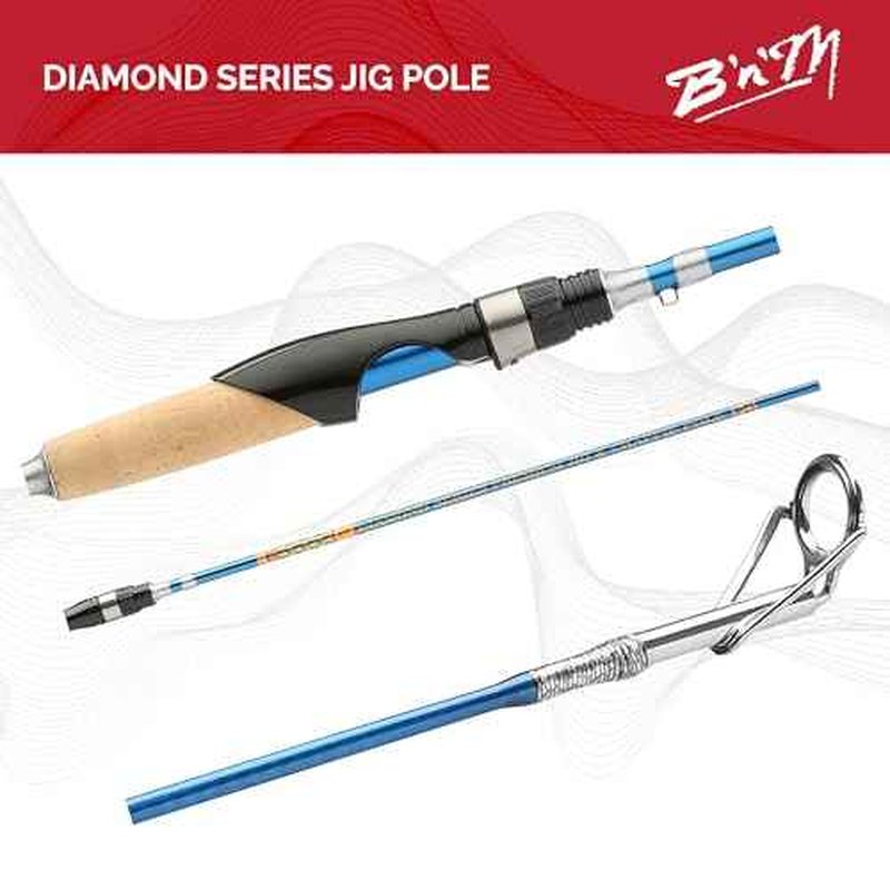 B&M DIA82 8 ft. Diamond Jig Fishing Pole - 2 Piece