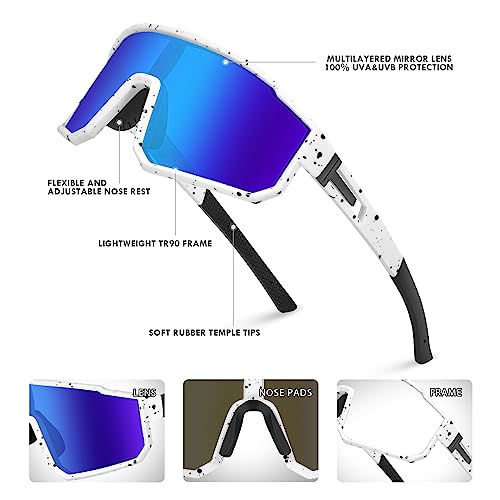 Youth Baseball Sunglasses, Kids Polarized Sports Sunglasses,UV400 Protection Glasses for Boys Girls Softball Cycling