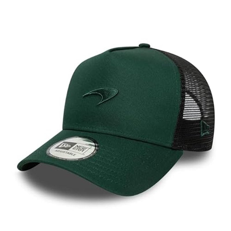 New Era Adult's 9Forty Trucker Seasonal Mclaren Racing Trucker Baseball Cap Hat Dark Green