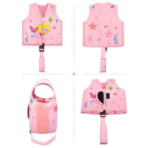 Kids Swim Vest, Toddler Swim Jacket for 20-30-50lbs Boys Girls, Toddler Floaties with Adjustable Safety Strap for Pool, Beach, Boating, Learn to Swim