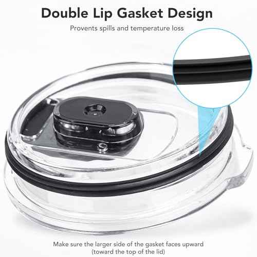 Rubber Seal Replacement Gasket for Yeti Lid, Leak-proof O Ring Replacement Compatible with YETI 30/32 oz Tumbler, 14 oz Mug and 35/42 oz Straw Mug, 4 Packs