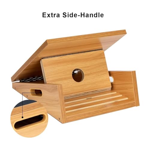 StrongTek Professional Wooden Slant Board, Adjustable Incline Board, and Calf Stretcher, Stretch Board - Extra Side-Handle Design for Portability, Full-Coverage